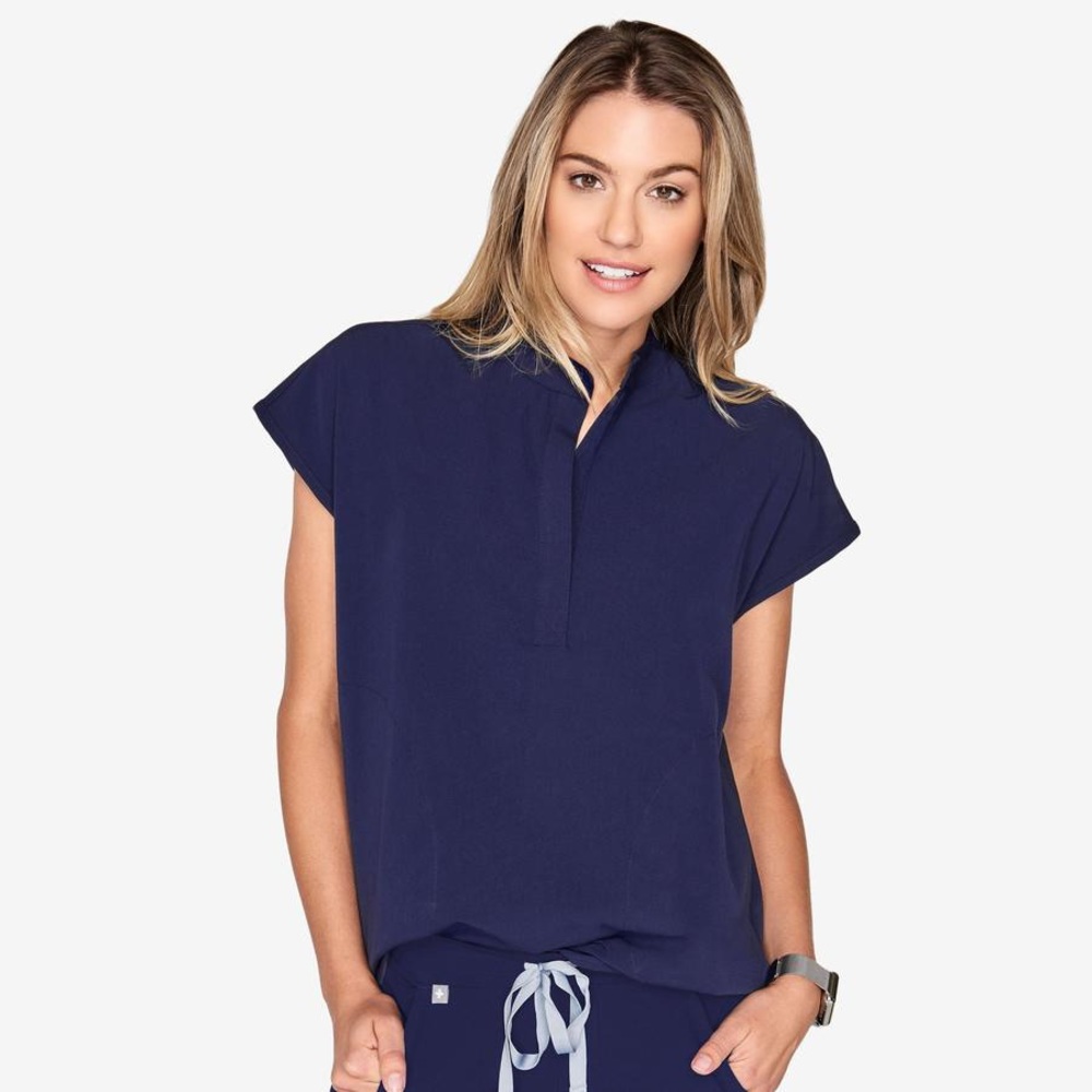 FIGS Rafaela Scrub Top - Navy